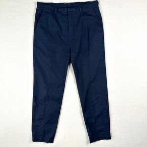 Sophie D'hoore Dress Pants Women’s 34 Navy Blue Tapered Leg Mid Rise Pleated